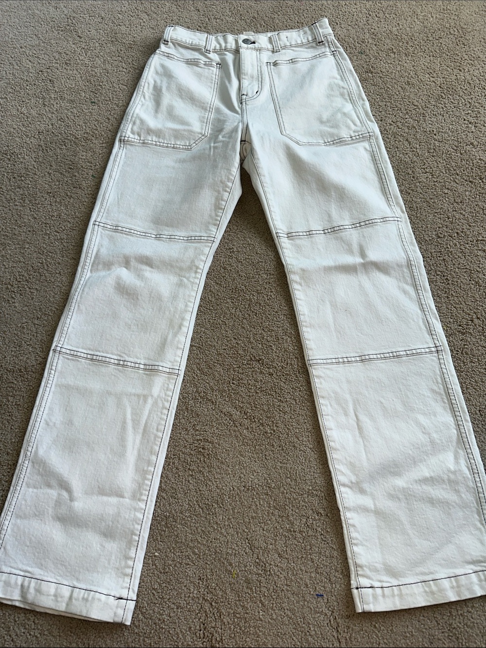 Madewell 90’s straight utility off white jeans